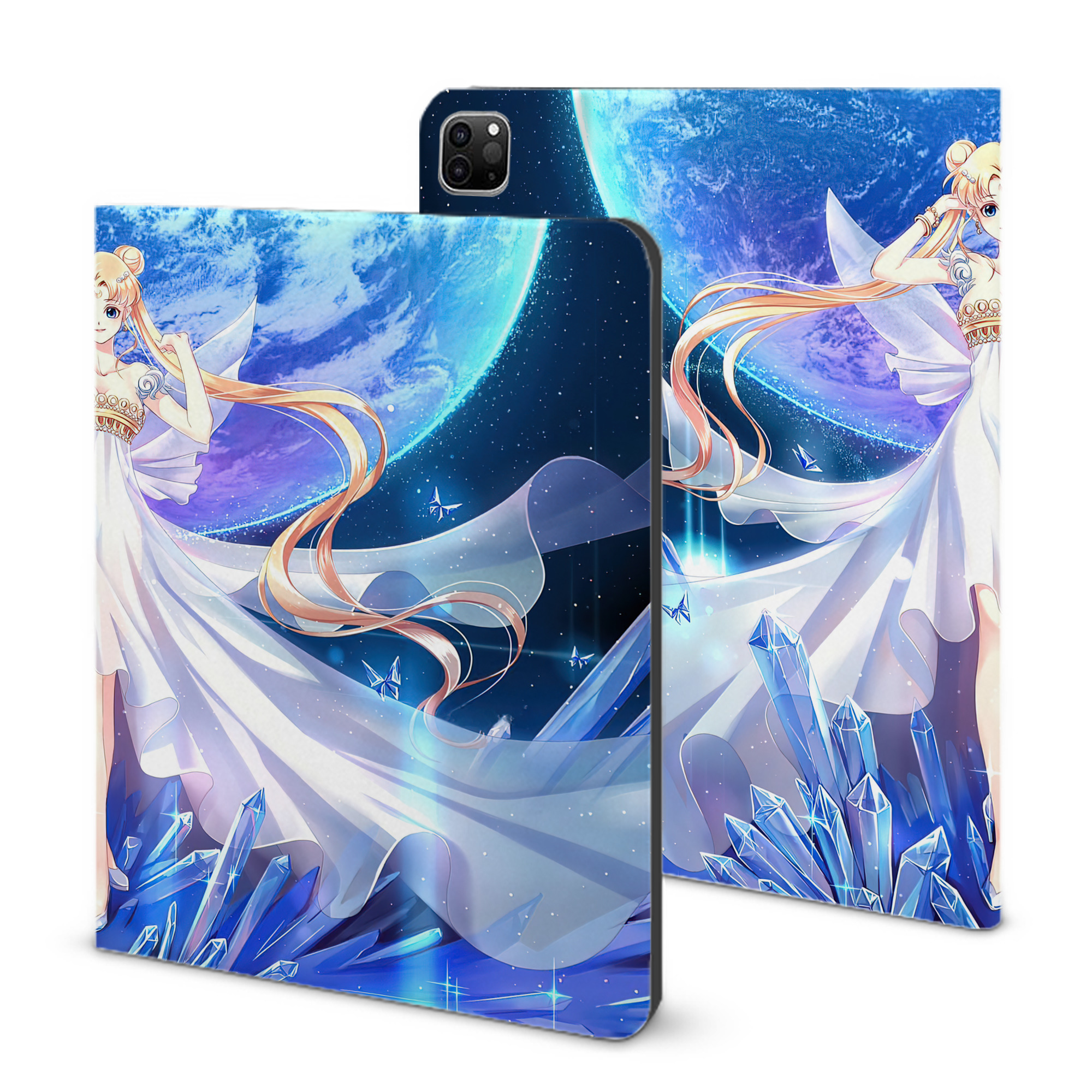 （画像用） 美少女戦士セーラームーン Sailor Moon IPad ケース ブック型 PUレザー TPU 耐衝撃 軽量 薄型 ペン収納なし 全面保護 IPad 各モデル対応